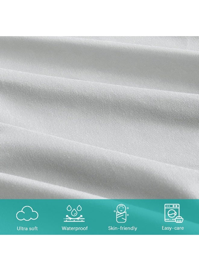 Biloban Biloban Changing Pad Cover, Waterproof Changing Table Sheets, Ultra Soft Cradle Sheets, 2 Pack, Unisex Neutral for Baby Boys Girls, Grey - Image 2