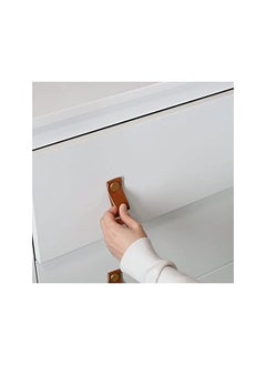 The Bros 6Pcs Leather Drawer Pulls,Handmade Leather Dresser Knobs,Perfect Replacement of Metal Cabinet Knobs,Leather Drawer Handle with Screws for Home,Kitchen,Bedroom, Brown  - Image 5