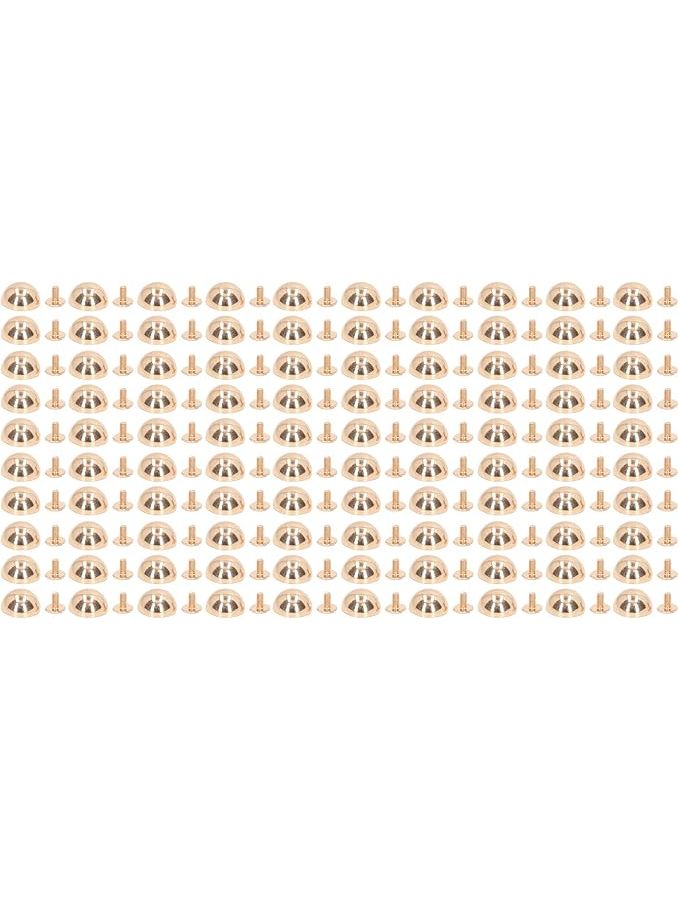 Gold Round Head Mushroom Rivets 12mm High Hardness Alloy 100 Sets For Punk Clothing - Image 1
