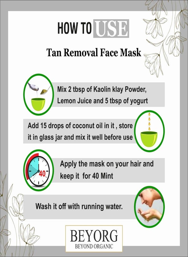 BEYORG Kaolin Clay Powder & Moroccan Rhassoul Clay Powder For Blemishes, Pimple-free, Natural Face Pack, Skin Care Treatment - Image 5