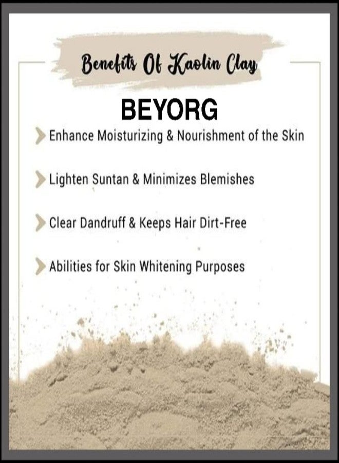 BEYORG Kaolin Clay Powder & Moroccan Rhassoul Clay Powder For Blemishes, Pimple-free, Natural Face Pack, Skin Care Treatment - Image 3