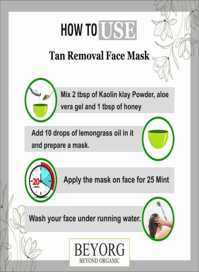 BEYORG Kaolin Clay Powder & Moroccan Rhassoul Clay Powder For Blemishes, Pimple-free, Natural Face Pack, Skin Care Treatment - Image 4