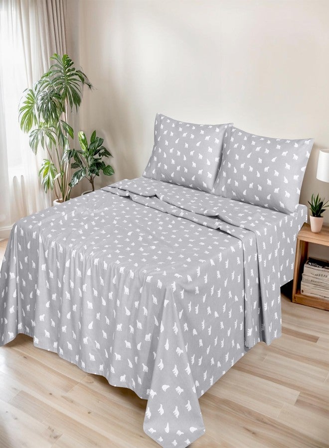 RUVANTI Flannel Sheets Full Size - GOTS Certified 100% Organic Cotton, 4 Piece Warm, Soft & Breathable Set, Deep Pocket Snug Fit, Double Brushed Cozy All Season Bedding, Baby Bear - Image 2