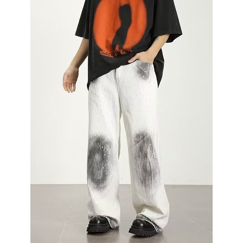 Unisex Classic Denim Jeans Loose Fit Daily Outdoor Wear - Image 1