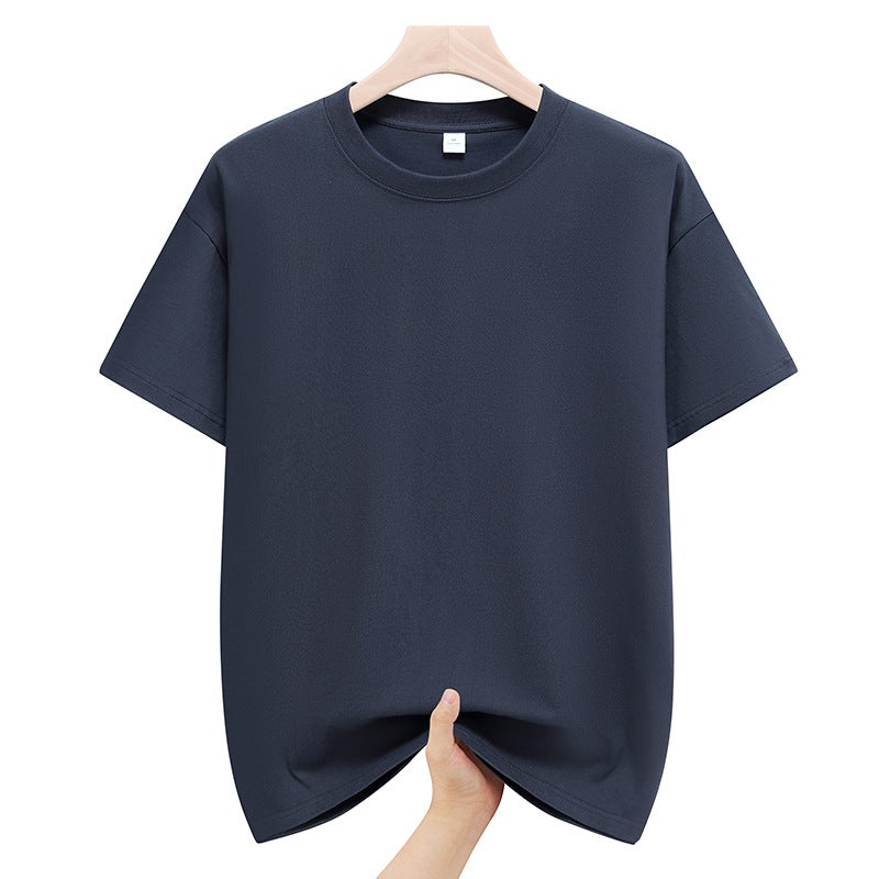 Short-Sleeved T-Shirt, Summer Long-Sleeved Pure Cotton Top, Solid Color, Simple Half-Sleeve, Versatile Couple'S T-Shirt, Moisture-Wicking And Sweat-Wicking - Image 1