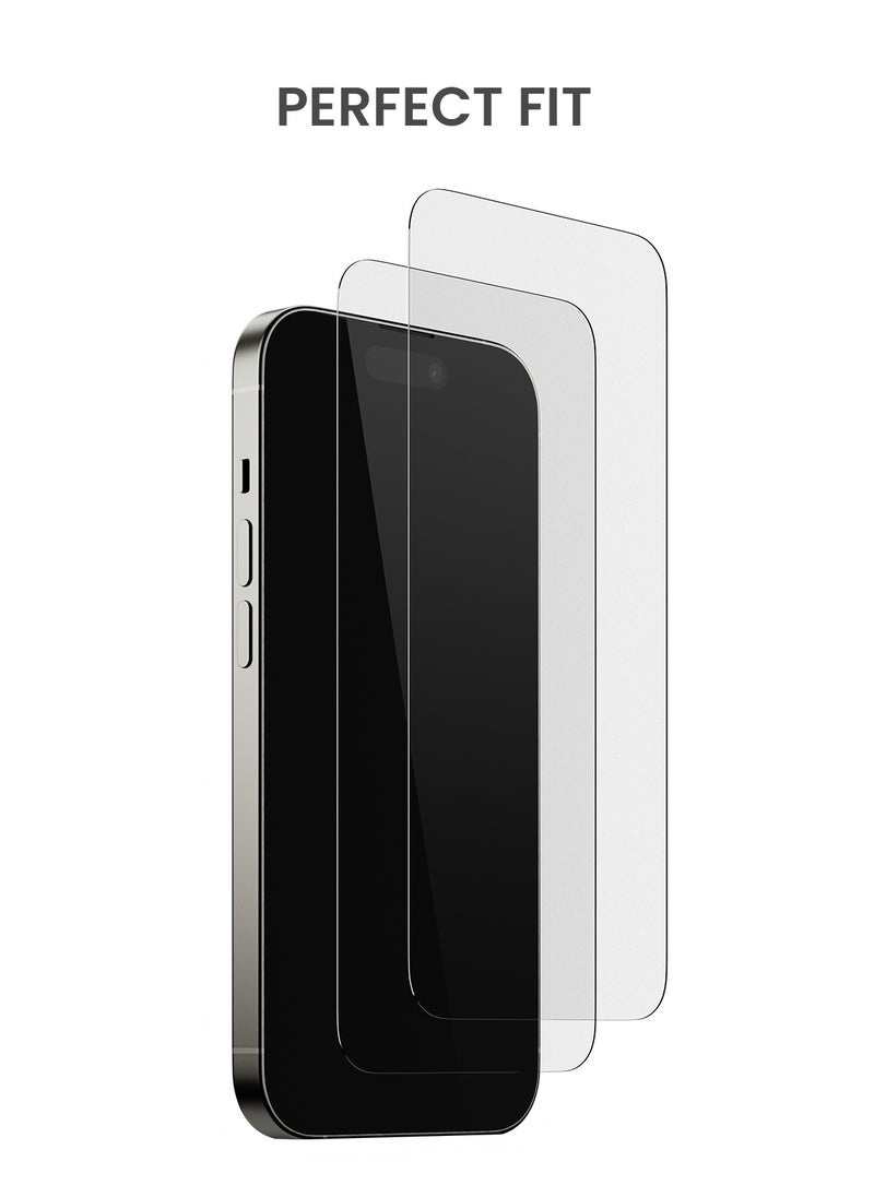 TinyMoose 2 Piece Ultra High Clarity Tempered Glass Screen Protector for iPhone 15 Pro Max  - Image 5