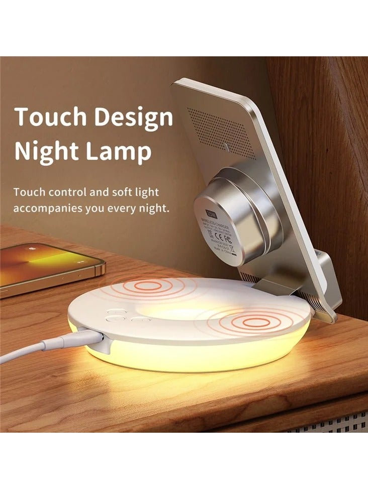 مكدودو حامل شاحن سطح المكتب اللاسلكي متعدد الوظائف من ماكدودو CH-1610 بقدرة 15 وات، أبيض - Image 4