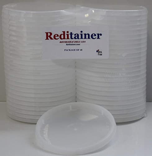 Reditainer Deli Container Lids - Airtight, Durable Plastic Lids - Reusable Container Lids - 48 Count (LIDS ONLY) - Image 2
