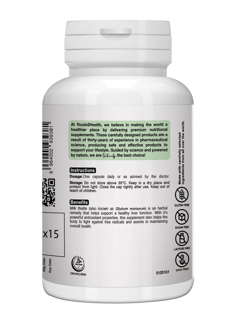 Route2Health Route 2 Health Milk Thistle 250mg | Liver Support Supplement | Promotes Detox & Healthy Liver Function | Antioxidant Support | 30 Capsules | Non-GMO & Gluten-Free - Image 2