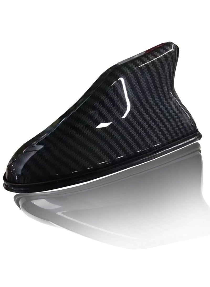 1 Pcs Car Shark Fin Antenna Cover, Vehicle Shark Fin Shape Cover with Adhesive Tape, Automotive Top Decoration, Suitable for Most Cars, Trucks, Suvs (Carbon Fiber Black) - Image 1