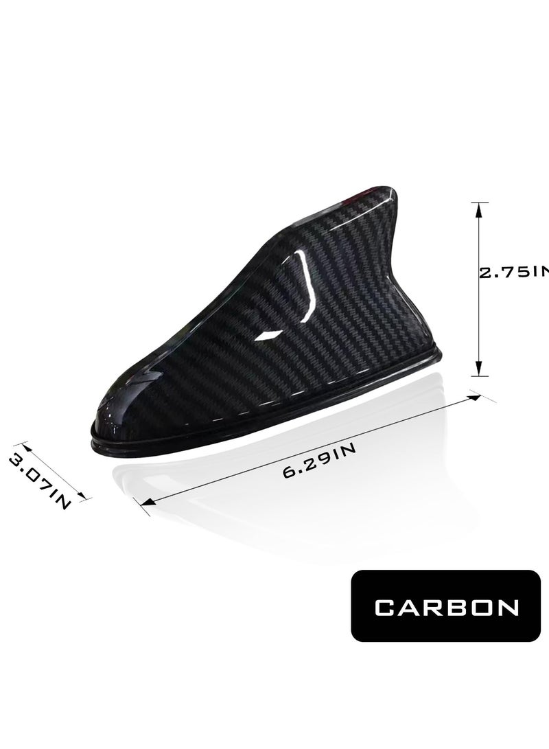 1 Pcs Car Shark Fin Antenna Cover, Vehicle Shark Fin Shape Cover with Adhesive Tape, Automotive Top Decoration, Suitable for Most Cars, Trucks, Suvs (Carbon Fiber Black) - Image 2