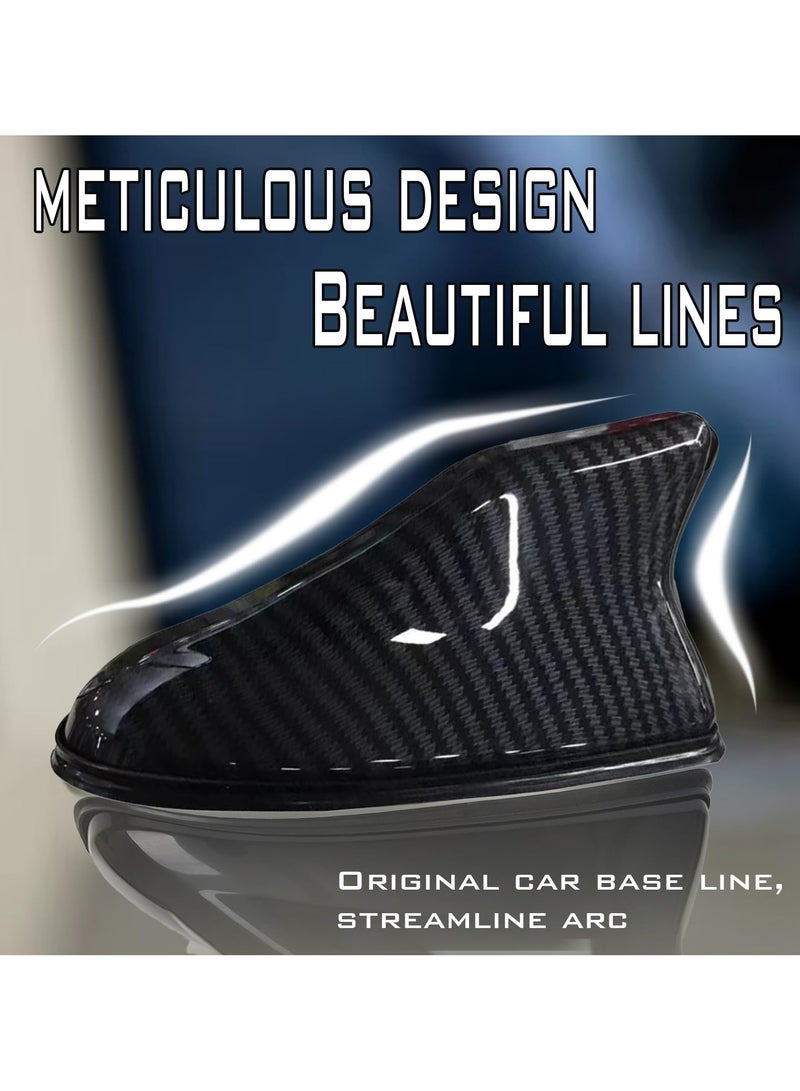 1 Pcs Car Shark Fin Antenna Cover, Vehicle Shark Fin Shape Cover with Adhesive Tape, Automotive Top Decoration, Suitable for Most Cars, Trucks, Suvs (Carbon Fiber Black) - Image 3