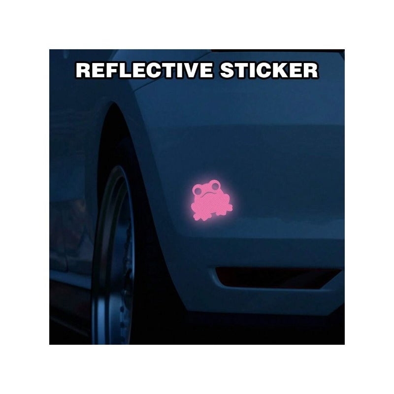 Yellow 1pc Frog Fun Waterproof Reflective Sticker for Cars Trucks Motorcycles Laptop Helmet - Image 3
