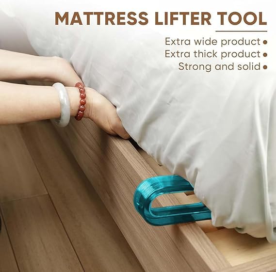 AILEXIM 2 in 1 Mattress Lifter Stand | New Bed Sheet Tucker Tool | Durable & Efficient | Ergonomic Handle, Relieves Back Pain, Easy Bed Making Tool Can Tuck Sheets | Holds Mattress Wedge Elevator - Image 3
