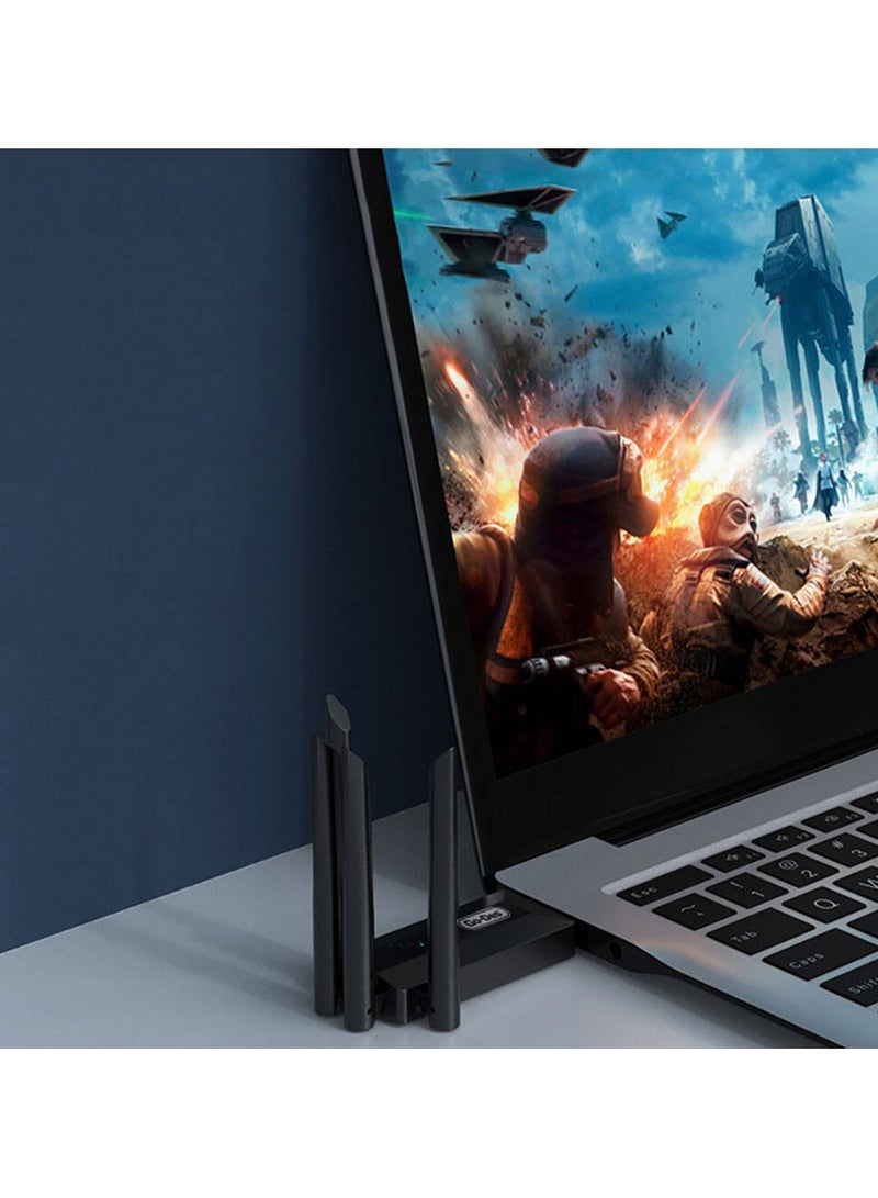 GO-DES GD-BT318 Dual Band 1200m 300Mbps 4 Antennas Wireless Internet Provider USB High Power WiFi Adapter - Image 5