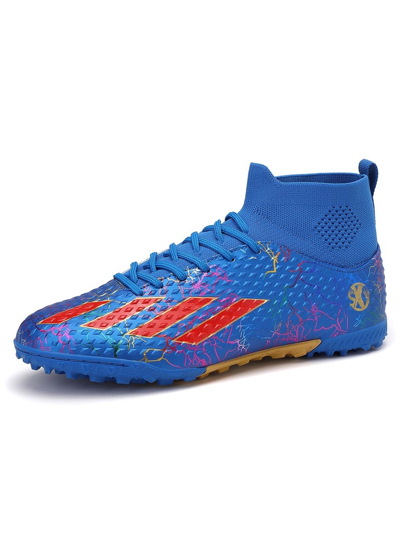 SKY WING Men and Women Soccer Shoes Adults IC or IN Flat Soccer Cleats Elastic High-collar Knit Design Lightweight Training Football Shoes - Image 1