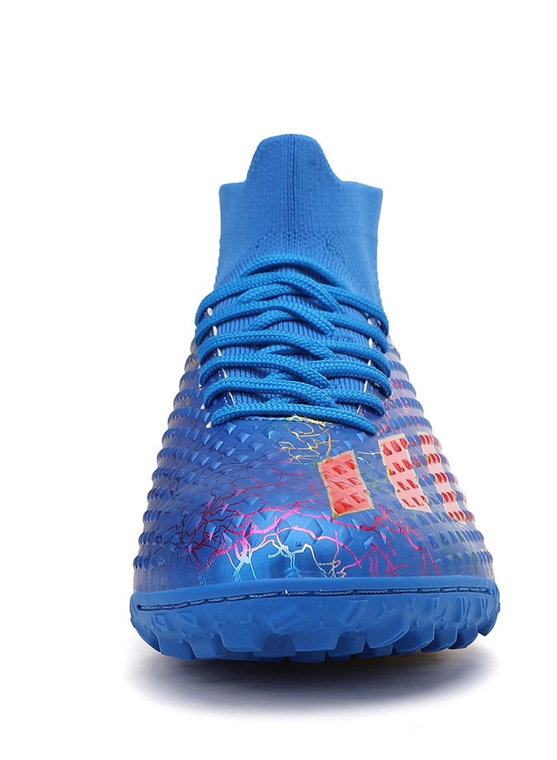 SKY WING Men and Women Soccer Shoes Adults IC or IN Flat Soccer Cleats Elastic High-collar Knit Design Lightweight Training Football Shoes - Image 3