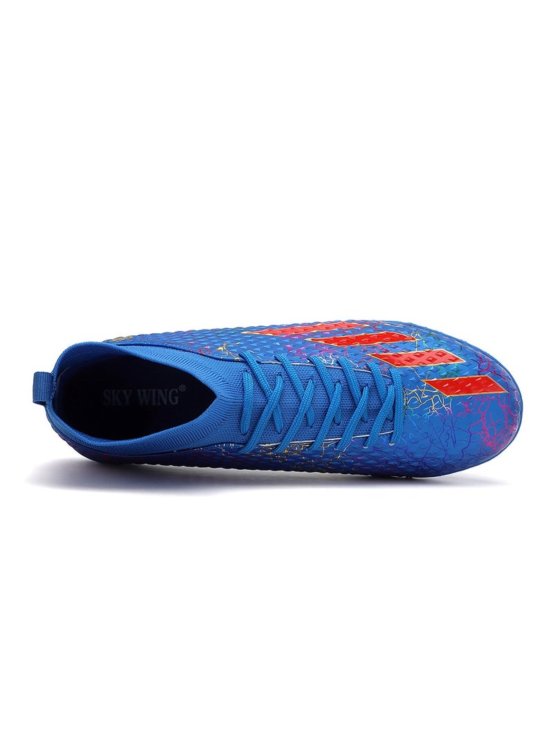 SKY WING Men and Women Soccer Shoes Adults IC or IN Flat Soccer Cleats Elastic High-collar Knit Design Lightweight Training Football Shoes - Image 5