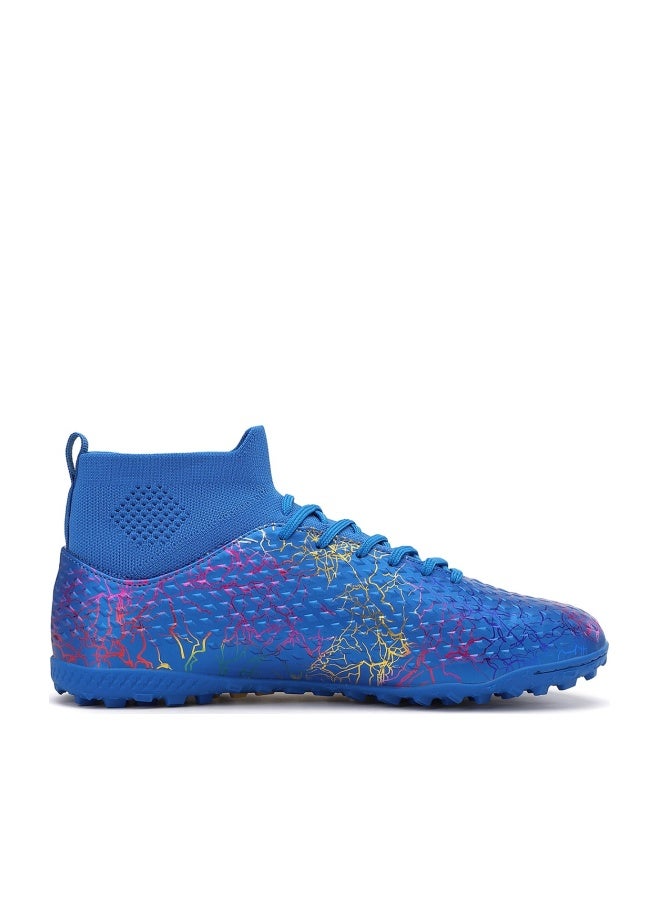 SKY WING Men and Women Soccer Shoes Adults IC or IN Flat Soccer Cleats Elastic High-collar Knit Design Lightweight Training Football Shoes - Image 1