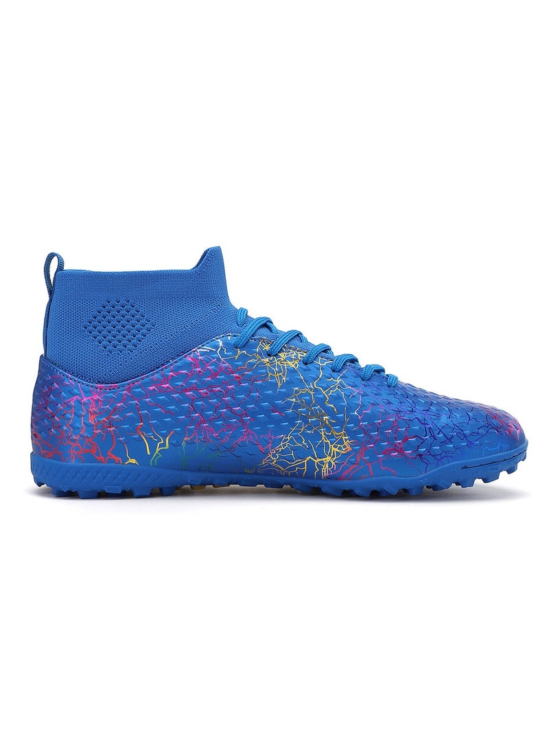 SKY WING Men and Women Soccer Shoes Adults IC or IN Flat Soccer Cleats Elastic High-collar Knit Design Lightweight Training Football Shoes - Image 2