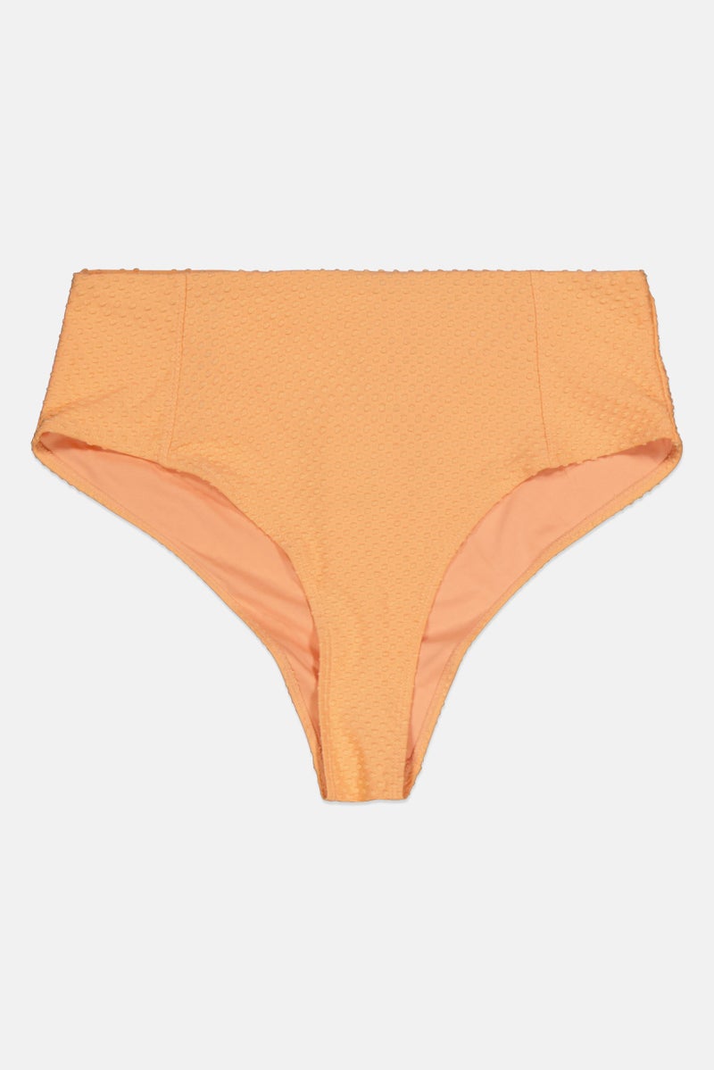 Lefties Kids Girl Textured Pull On Bikini Bottom, Orange - Image 1