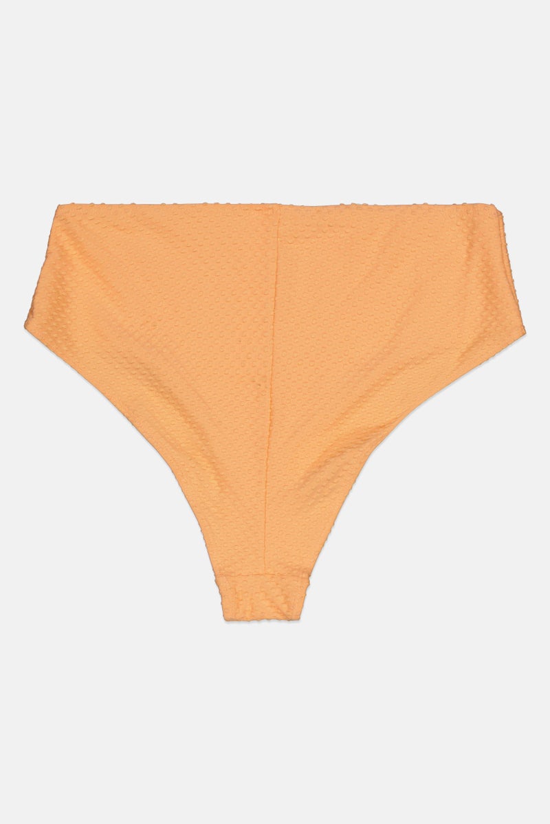 Lefties Kids Girl Textured Pull On Bikini Bottom, Orange - Image 2