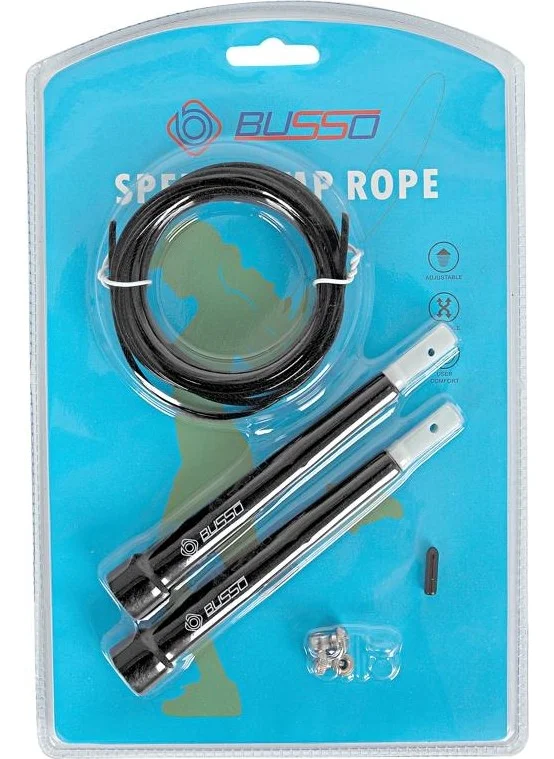 Busso BS227 Crossfit Adjustable Length Jump Rope - Black