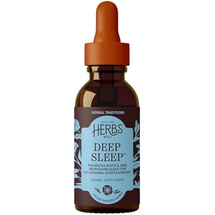 Herbs Etc. Deep Sleep Classic Liquid Extract - Herbal Supplement for Natural & Gentle Sleep Support - Restful Sleep Supplement with Passionflower, Chamomile & Lemon Balm - 4 fl oz (157 Servings) - Image 1
