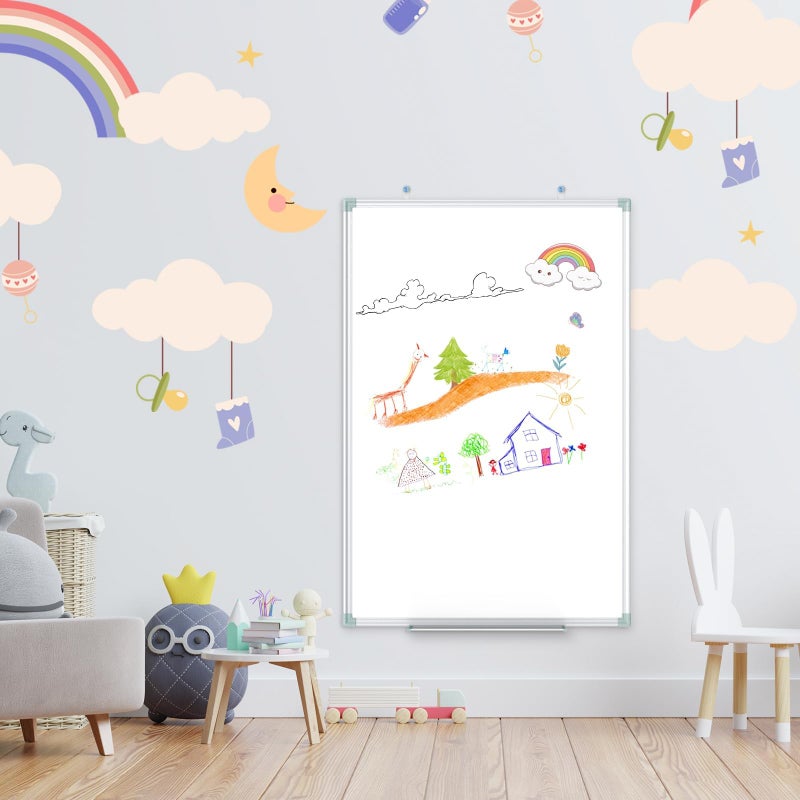 Lockways Magnetic Dry Erase Board, 36 x 24 Inch Magnetic Whiteboard White Board, 1 Dry Erase Markers, 2 Magnets for School, Home, Office - Image 5