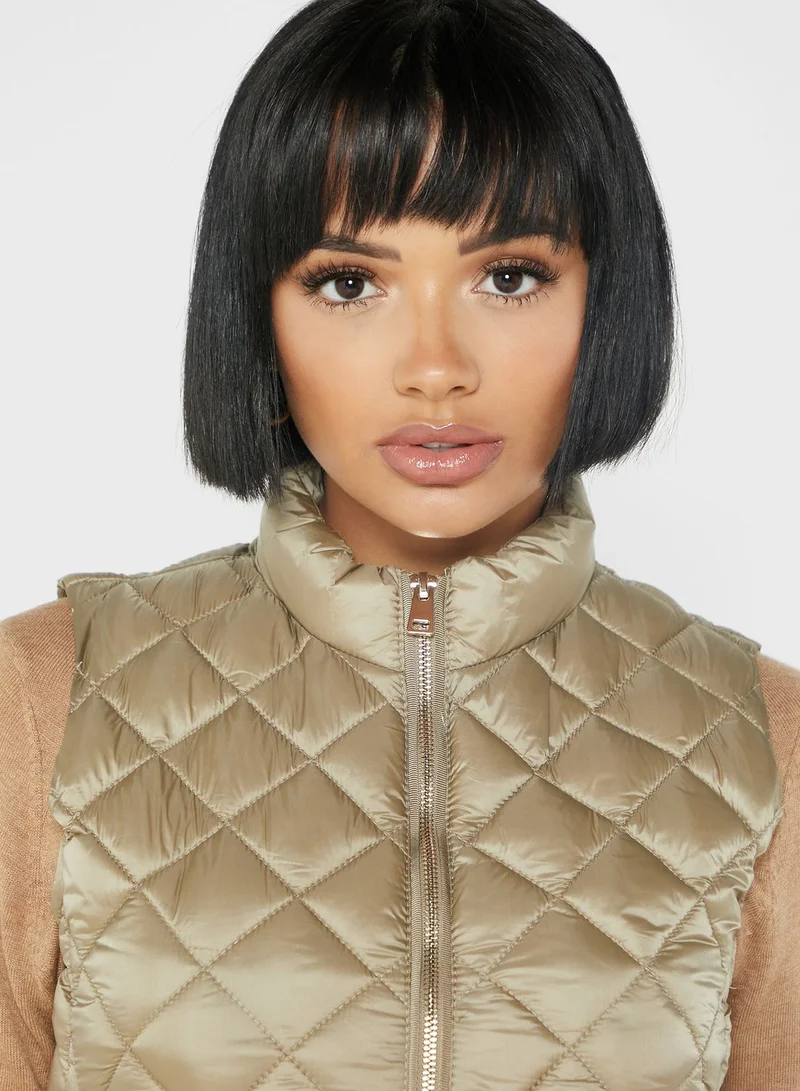 MANGO Zip Through Quilted Jacket