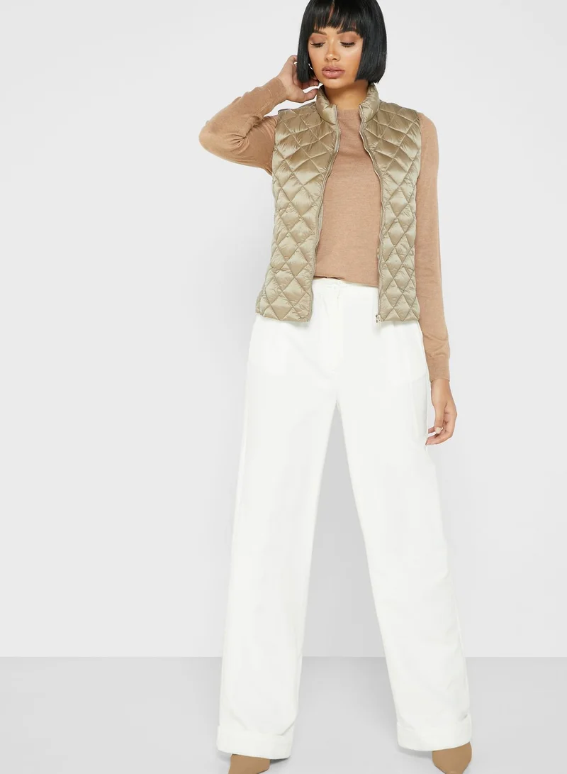 MANGO Zip Through Quilted Jacket