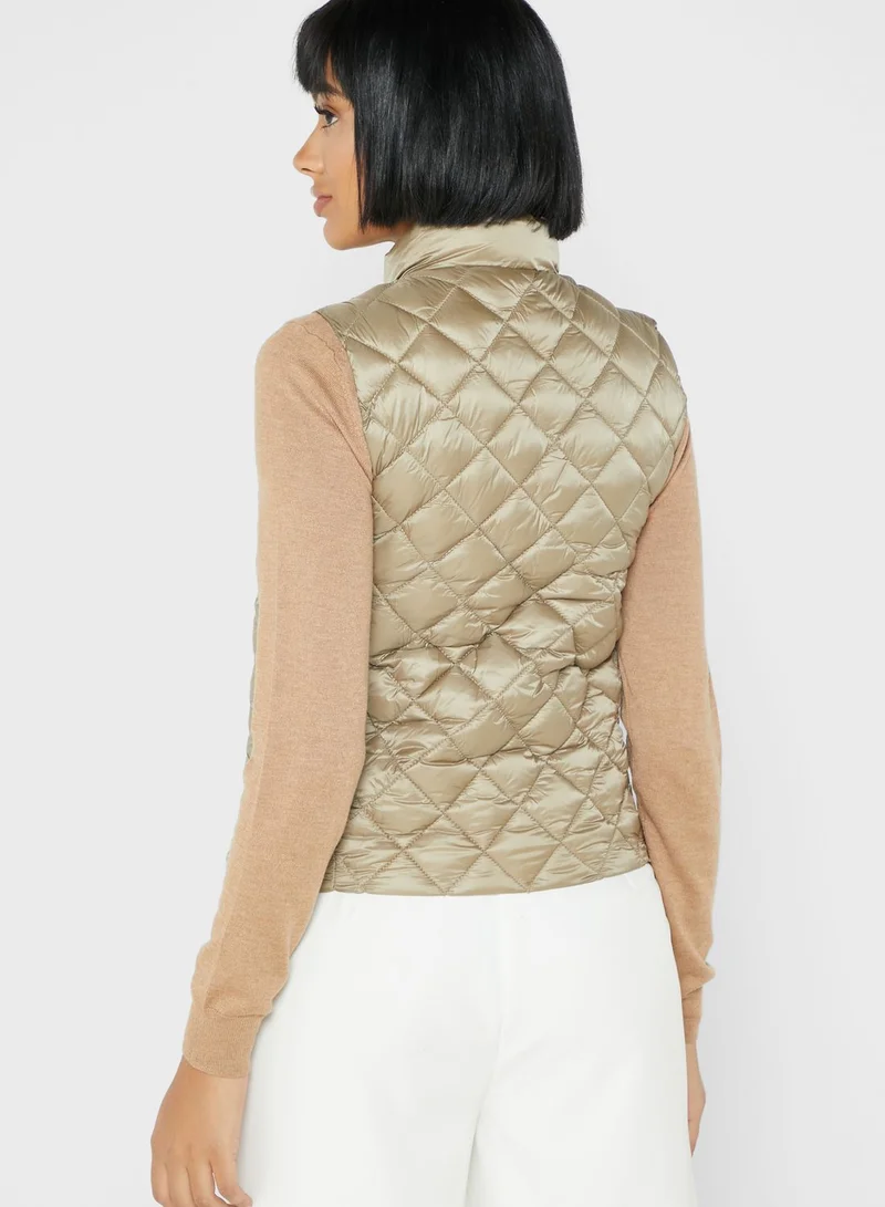 MANGO Zip Through Quilted Jacket