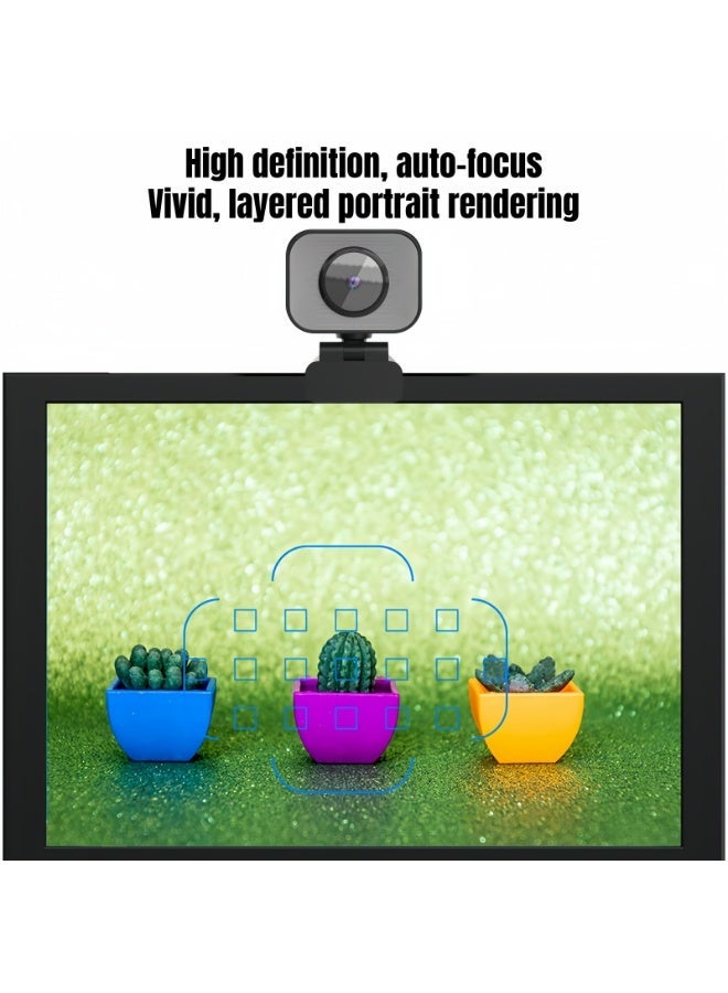كاميرا ويب 4K للكمبيوتر بميكروفون مزدوج، بدقة تصل إلى 4000*3000، مستشعر 12 ميجابكسل يضمن صورًا واضحة ومستقرة، تركيز تلقائي، توصيل USB وتشغيل فوري. كاميرا بث مثالية لـ Zoom، YouTube، الألعاب، Teams، Google Meet. - Image 3