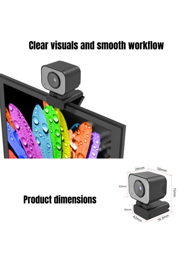 كاميرا ويب 4K للكمبيوتر بميكروفون مزدوج، بدقة تصل إلى 4000*3000، مستشعر 12 ميجابكسل يضمن صورًا واضحة ومستقرة، تركيز تلقائي، توصيل USB وتشغيل فوري. كاميرا بث مثالية لـ Zoom، YouTube، الألعاب، Teams، Google Meet. - Image 5