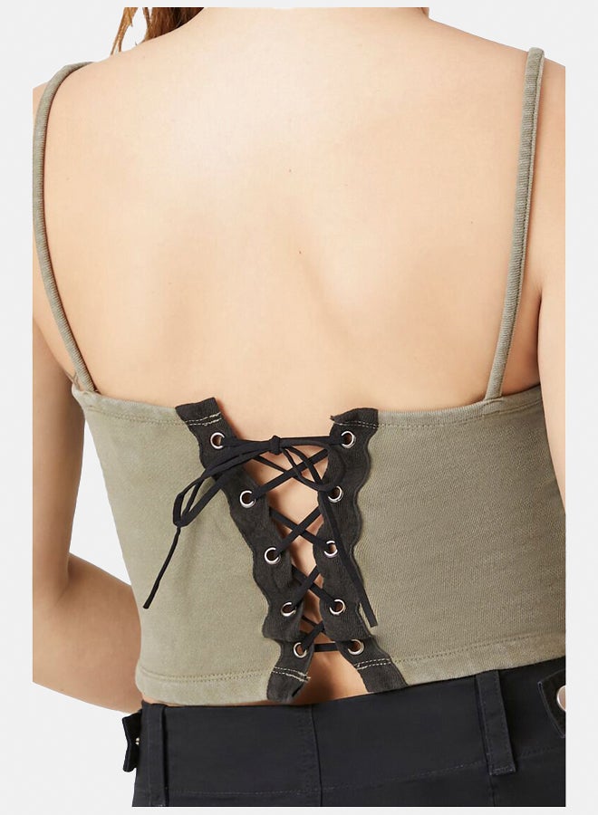FOREVER 21 Reworked Lace-Up Cropped Cami - Image 3
