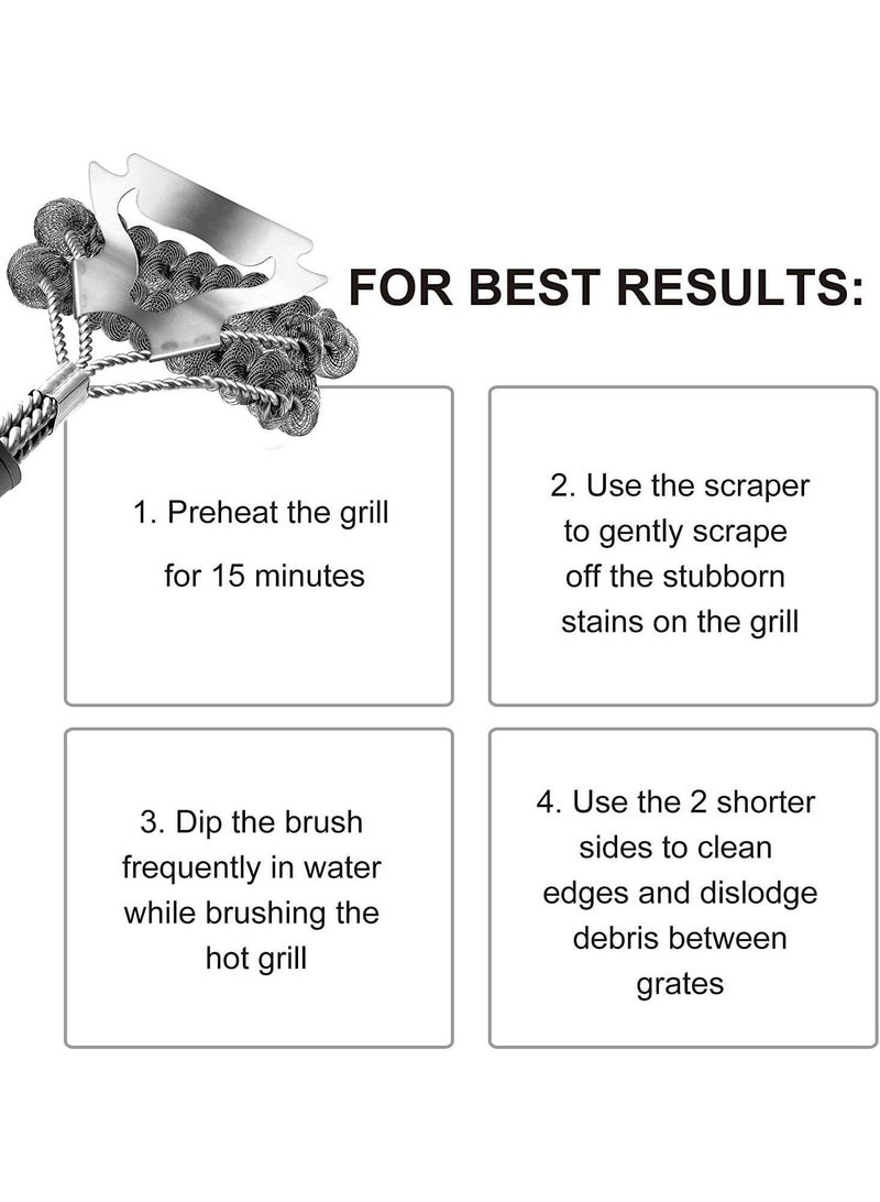 Y&D 3 Layer BBQ Stainless Steel Oven Grill Wire Brush - Image 4