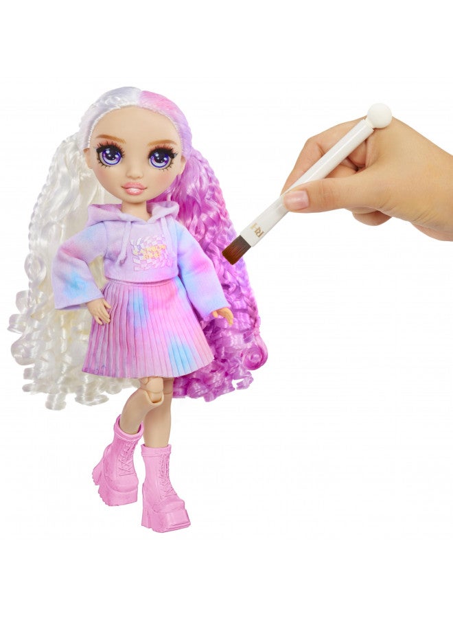 Rainbow High Watercolor & Create Fashion DIY Doll with Washable Watercolors + Tie-Dye Kit, Purple Eyes, Curled Hair, Bonus Top & Shoes. Color, Create, Play, Rinse and Repeat. Creative 4-12+ - Image 3