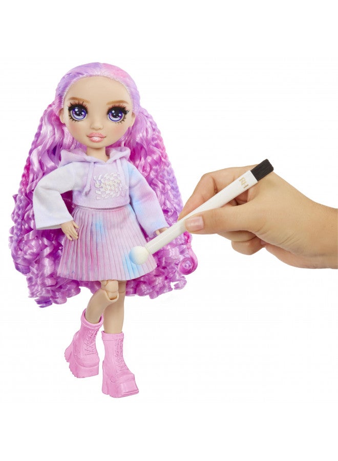 Rainbow High Watercolor & Create Fashion DIY Doll with Washable Watercolors + Tie-Dye Kit, Purple Eyes, Curled Hair, Bonus Top & Shoes. Color, Create, Play, Rinse and Repeat. Creative 4-12+ - Image 4
