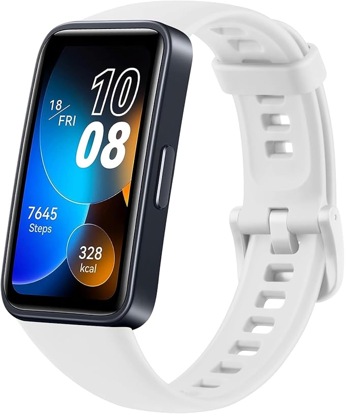 Soft silicone strap, waterproof, breathable, adjustable replacement sports band compatible with Huawei Band 8 and Band 9 - white - Image 2