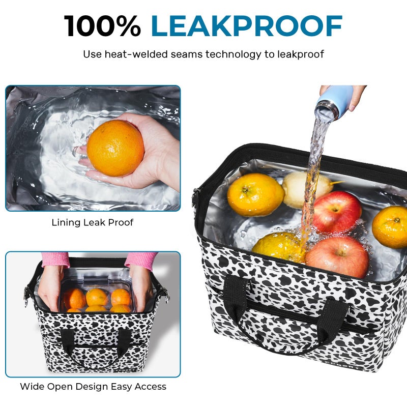 ECHSRT Large Insulated Lunch Bag for Women Men Leakproof Cooler Lunch Tote Bags for Work Travel Adult Thermal Lunchbox for Office -10L Black - Image 5