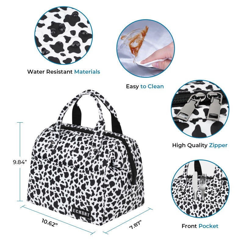 ECHSRT Large Insulated Lunch Bag for Women Men Leakproof Cooler Lunch Tote Bags for Work Travel Adult Thermal Lunchbox for Office -10L Black - Image 2