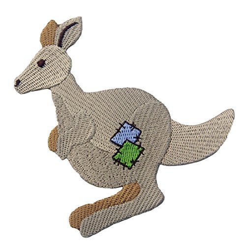 Rocking Planet Kangaroo Patch Embroidered Applique Iron On Sew On Emblem - Image 3