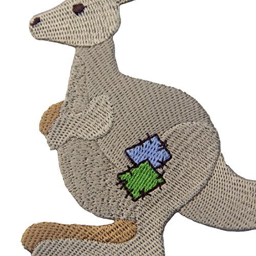 Rocking Planet Kangaroo Patch Embroidered Applique Iron On Sew On Emblem - Image 2