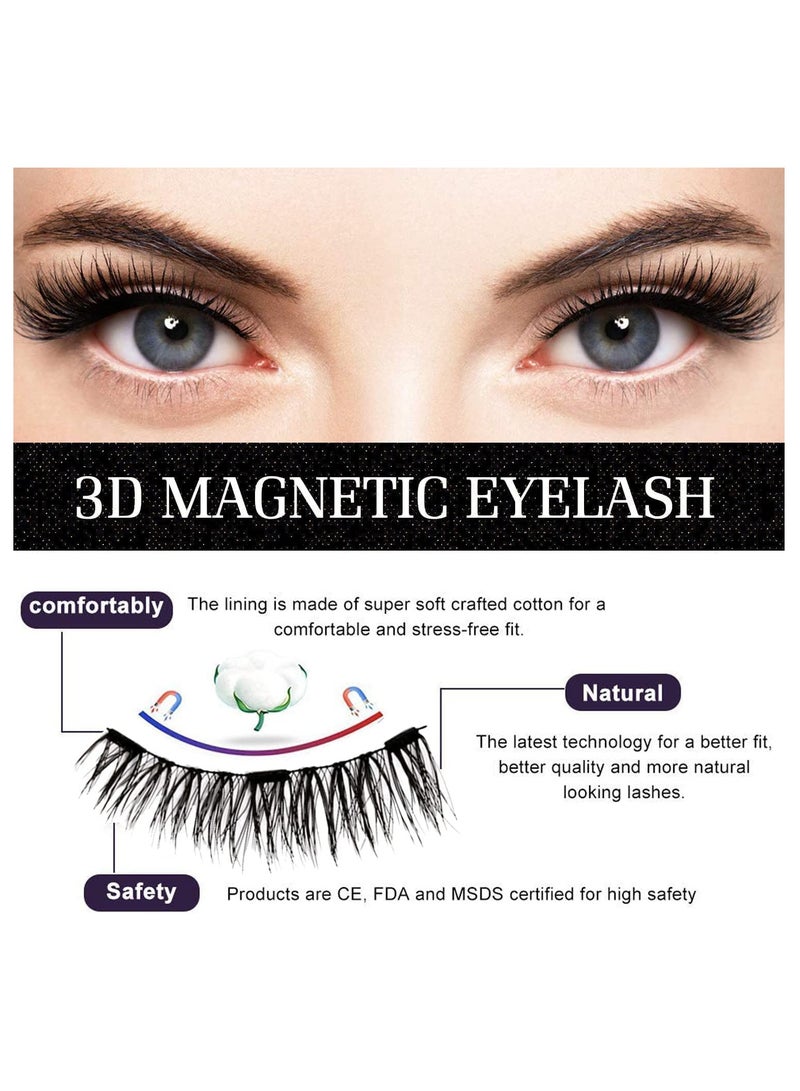 EVEREEN Magnetic Eyelashes Without Eyeliner Reusable Dual Magnetic Lashes With 16 Pair Looking Natural No Glue 3D False Eyelashes Kit - Image 3