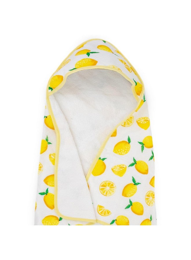 ليتل يونيكورن منشفة حمام فاخرة بغطاء رأس للأطفال حديثي الولادة بتصميم يونيكورن الصغير | قماش قطني وتيري ناعم وماص للمواليد الجدد (ليموني) - Image 1