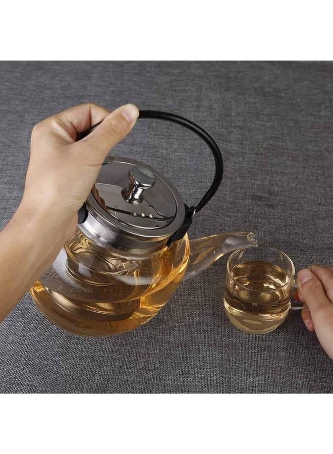 1200ml Teapot Kettle with Lid Removable Stainless Steel Infuser and Handle, Stove top Safe Tea Maker for Blooming and Loose Leaf TC-1201 - Image 3