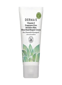 derma-e Derma E Vitamin E Fragrance Free Sensitive Skin Shea Hand Repair Cream - Intensive Therapy Hand Cream - Cruelty Free Unscented Hand Lotion For Dry Or Cracked Skin, 2 Oz  - Image 1