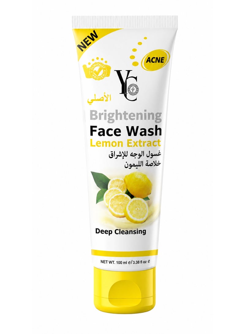 YC Brightening Face Wash with Lemon Extract for Deep Cleansing & Acne Control, 100ml - Image 1