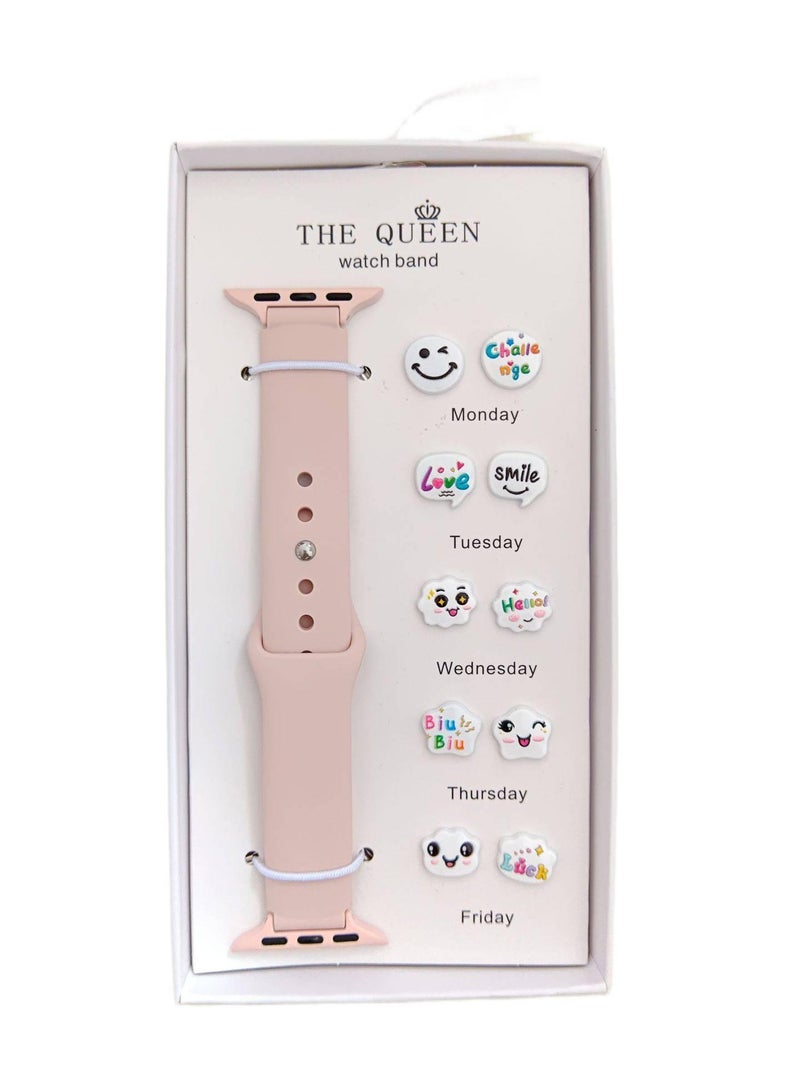 AD #5 Silicone Sport Strap Smartwatch Band Compatible with Apple Watch with Adjustable Fit Replacement Strap for Daily Wear - Image 1