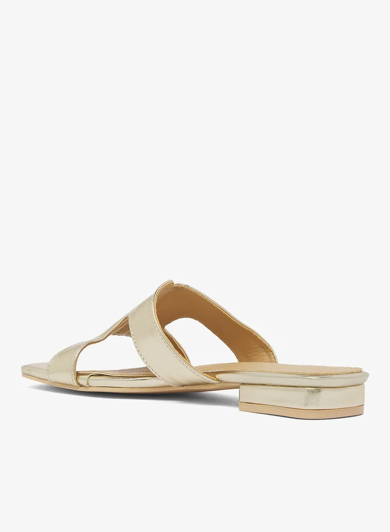 Raid GOLD PU Multi Strap Flat Sandal for Women | Best Price UAE